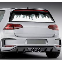 Grand autocollant pour voiture arbres de la forêt