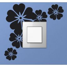 Sticker interrupteur silhouette de fleurs