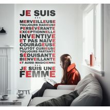 Sticker motivation Je suis une femme