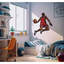 Sticker basket basketteur sautant