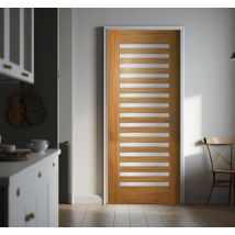 Sticker porte effet bois avec ouvertures