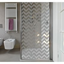 Sticker paroi de douche zigzag monochrome