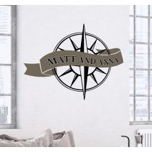 Sticker mariage boussole