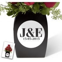 Sticker mariage personnalisé initiales et date