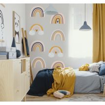 Sticker chambre enfant arcs-en-ciel bohèmes