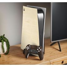Sticker PS5 texture du bois