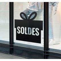 Sticker vitrine soldes cadeau