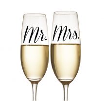 Sticker coupes de mariage Mr. Mrs.
