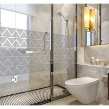 Sticker paroi de douche lignes triangulaires