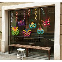 Sticker fenêtre masques suspendus