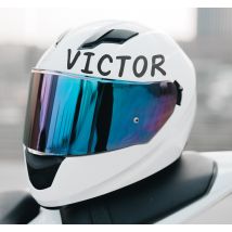 Sticker moto personnalisé casque nom