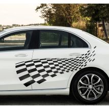 Autocollant voiture drapeau de course