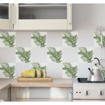 Sticker carrelage feuilles de plantes