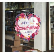 Sticker fenêtre fête des grands-mères personnalisée