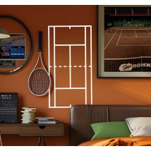 Sticker chambre ado terrain de tennis lignes blanches