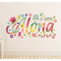 Sticker chambre ado "Aloha" fleuri