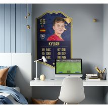 Sticker foot carte de joueur bleue et or