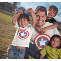Camisetas para padres e hijos héroe capitán américa