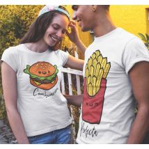 Camisetas para parejas hamburguesa y patatas