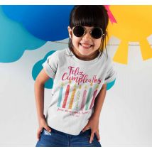 Camiseta Feliz Cumpleaños con Nombre Infantil