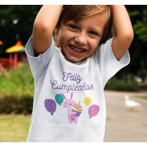 Camiseta feliz cumpleaños conejo y números