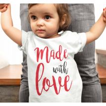 Body camiseta bebé made with love