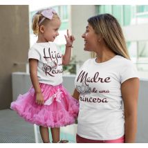 Camiseta para madre e hija reina y princesa