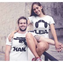 T-shirt couple Han et Leia
