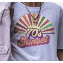 tee shirt vintage Soleil géométrique des années 70