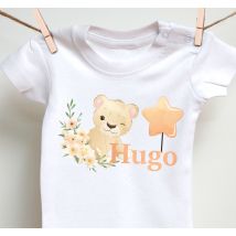Tee shirt bebe Lion mignon pour garçon avec nom