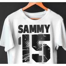 T-shirts noirs avec numéro et nom personnalisés avec nom