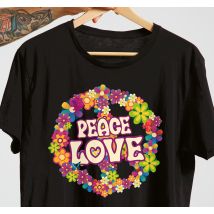 T-shirt paix amour et papillons