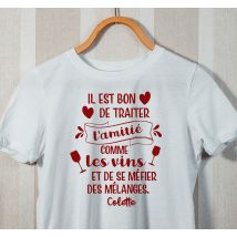 Tee-shirt amis et vin