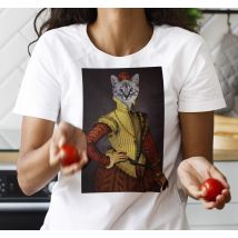 Tee-shirt portrait de chat aristocrate personnalisé