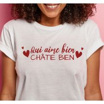 Tee-shirt expression française Qui aime bien