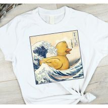 T-shirt art Canard en caoutchouc sur Kanagawa