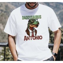 T shirt fête des pères PAPAsaurus avec prénom personnalisé