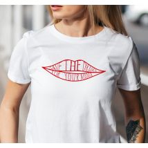T-shirt Lèvres "Save the drama for your mama"