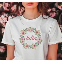 T-shirt couronne de fleurs de printemps personnalisé
