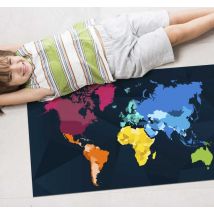 Tapis de carte du monde coloré moderne