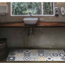 Alfombra vinílica baño azulejos losetas portuguesas
