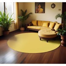 Tapis vinyle jaune conception ronde