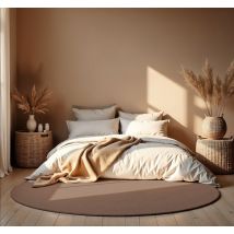 Tapis vinyle rond mocha mousse