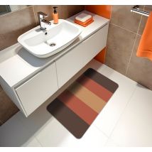 Tapis vinyle salle de bain rayures colorées