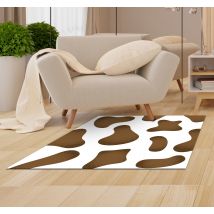 Tapis vinyle motif peau de vache marron