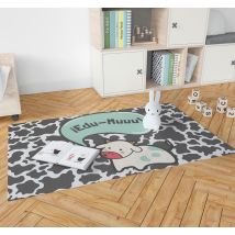 Tapis vinyle pour enfant vache personnalisable