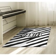Tapis vinyle motif zèbre nom personnalisable