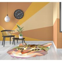 Alfombra vinílica animales gato geometrico