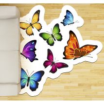 Tapis vinyle collection de papillons colorés