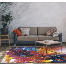 Tapis vinyle moderne peinture abstraite